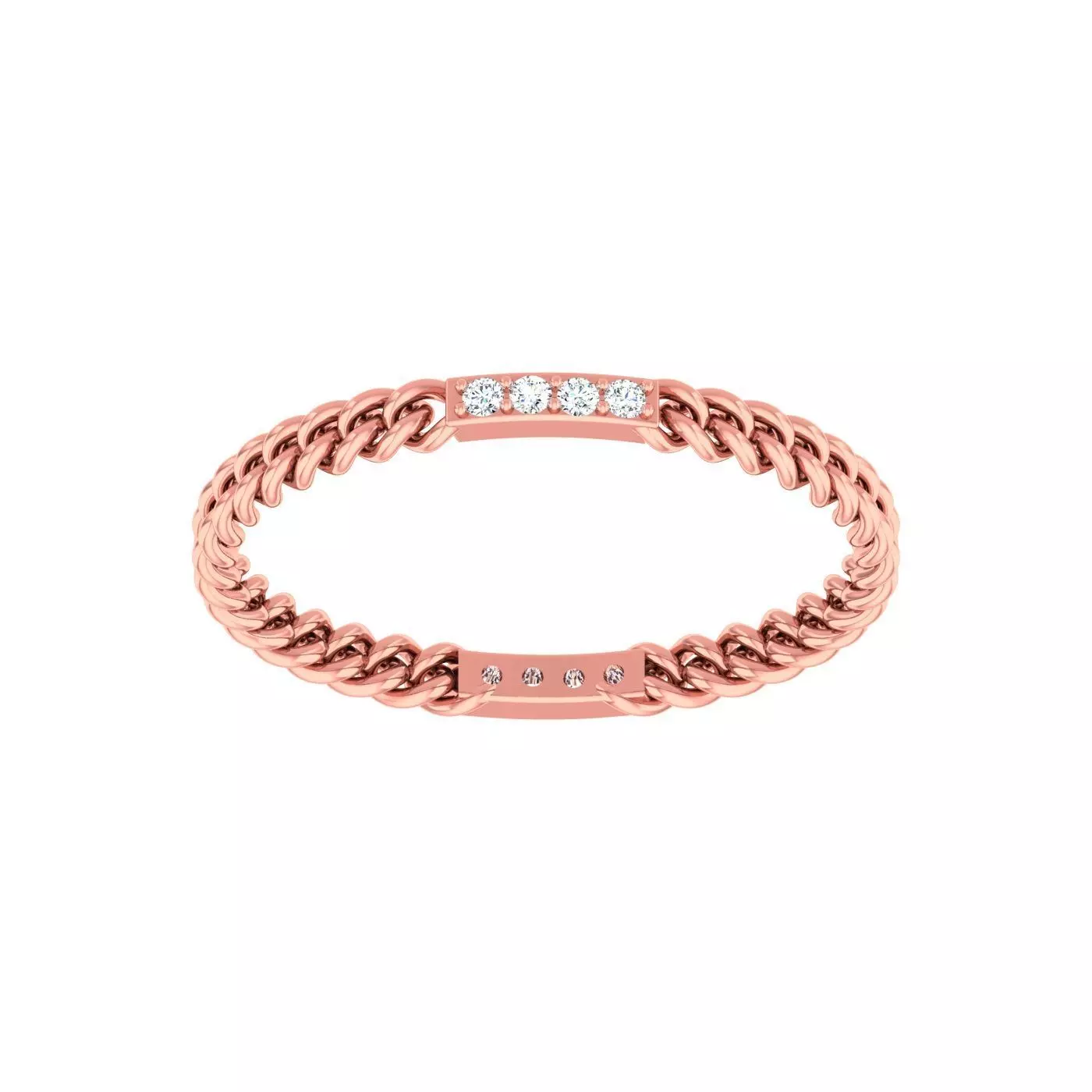 Cuban Chain Thin Light wt women ring 3dm stl 1- render detail 3D print model_0