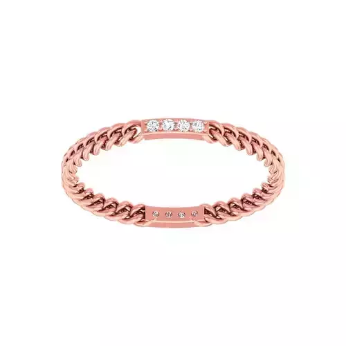 Cuban Chain Thin Light wt women ring 3dm stl 1- render detail 3D print model
