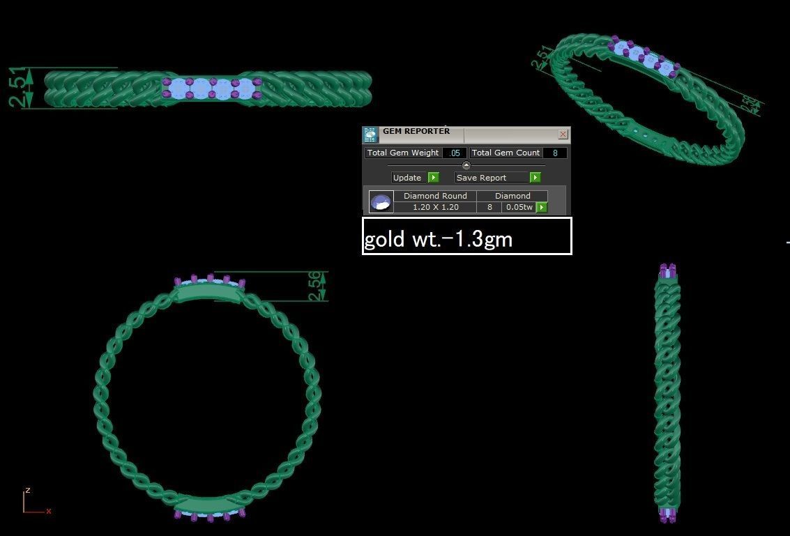 Cuban Chain Thin Light wt women ring 3dm stl 1- render detail 3D print model_1