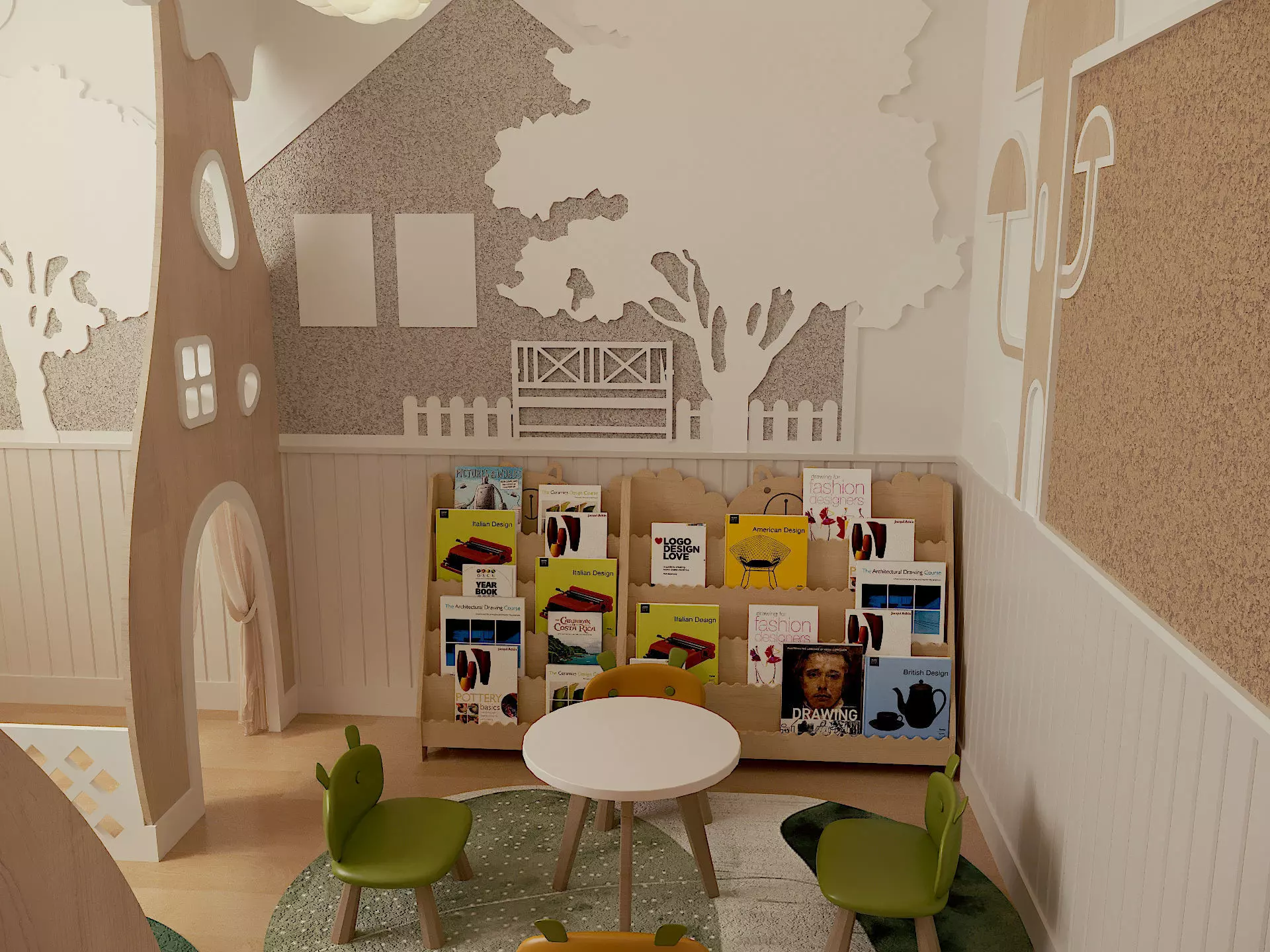 Kindergarten psychological counseling classroom 3D model_0