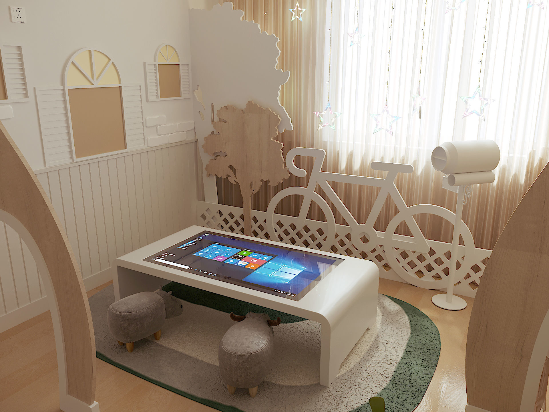 Kindergarten psychological counseling classroom 3D model_1