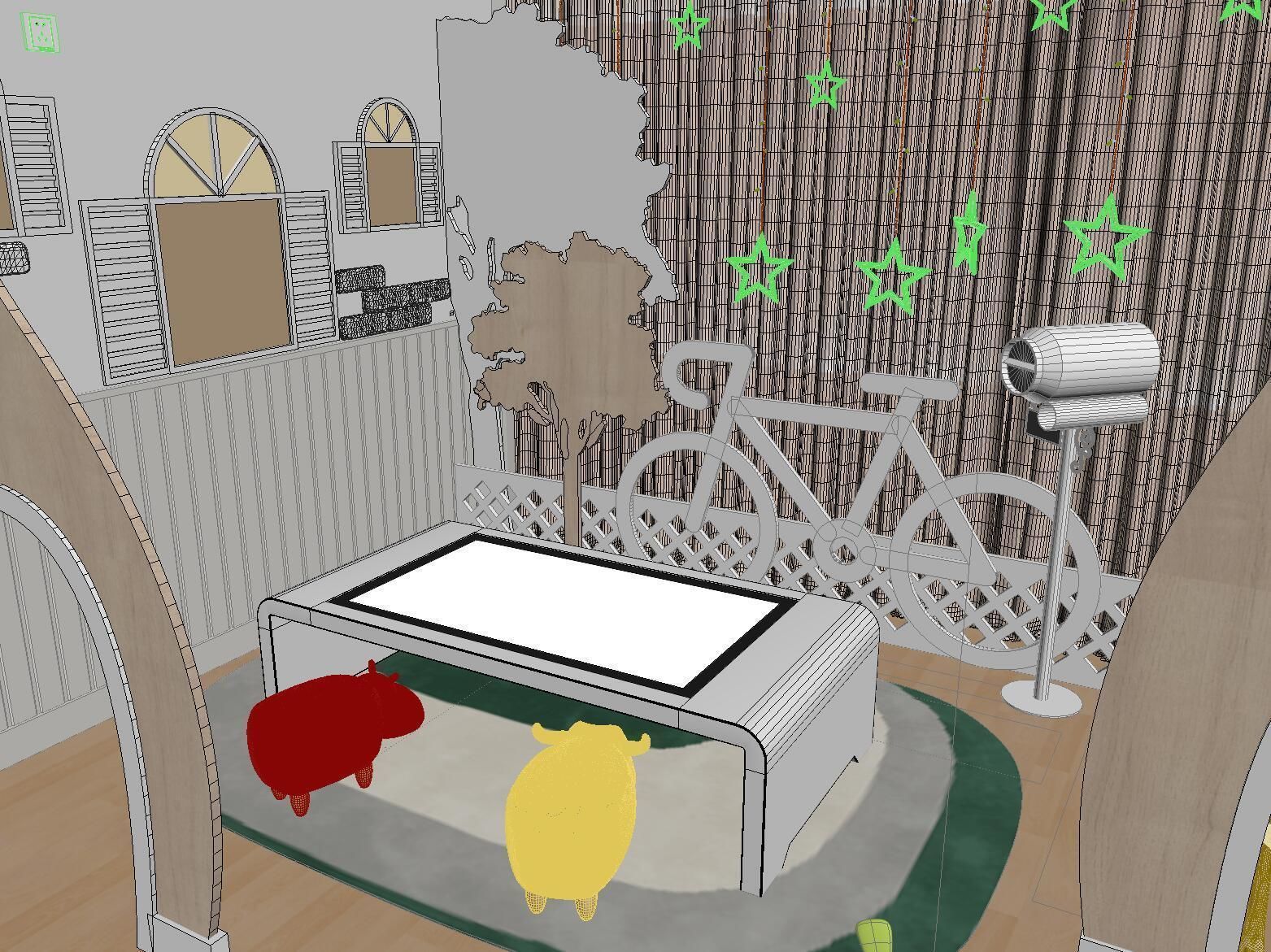 Kindergarten psychological counseling classroom 3D model_3