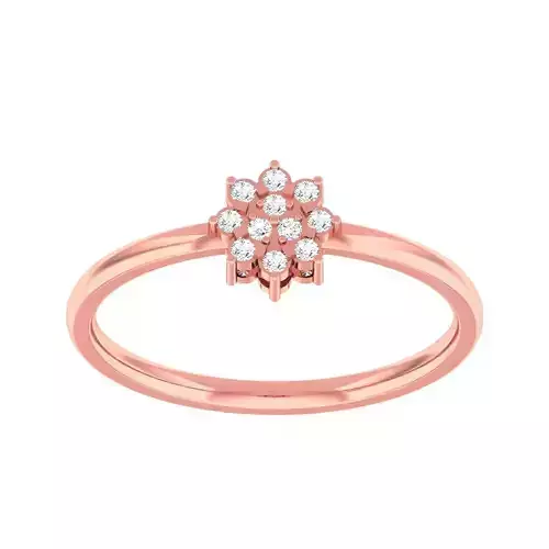 Minimalist Flower Thin Light wt women ring 3dm stl 1- render 3D print model