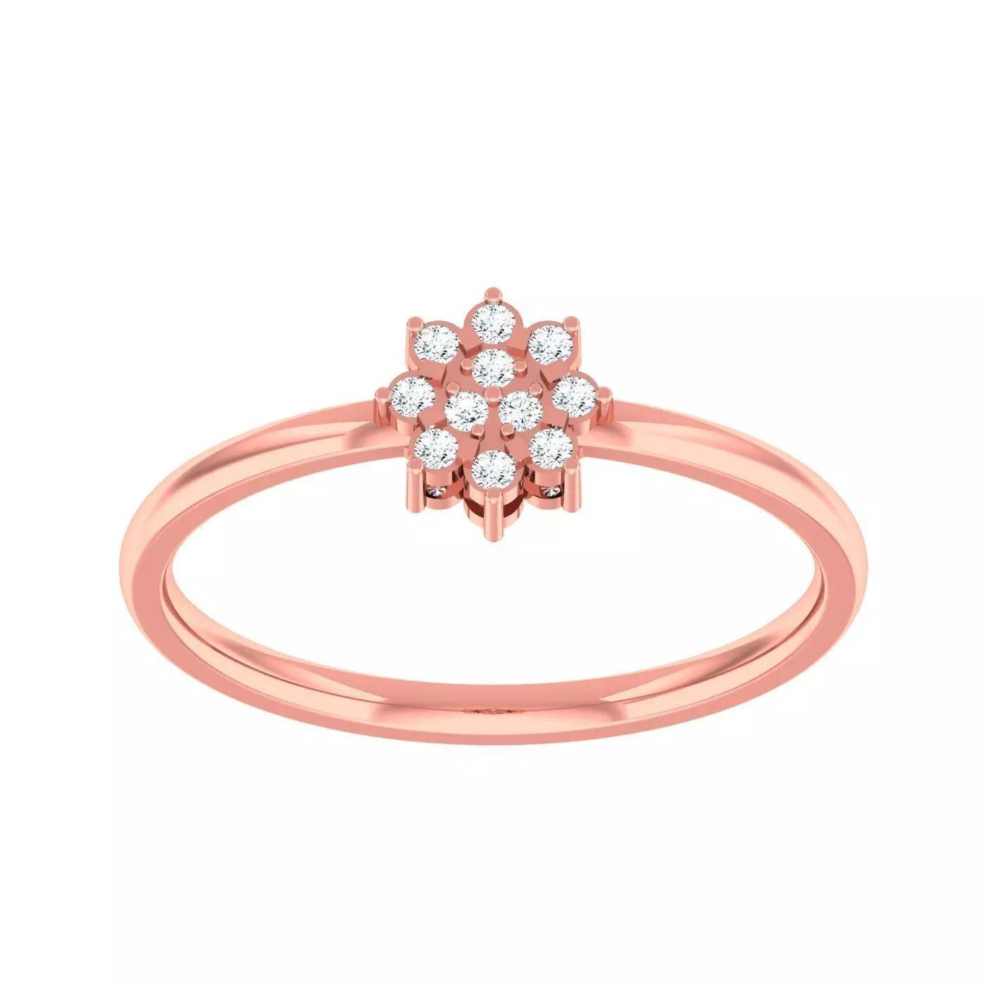 Minimalist Flower Thin Light wt women ring 3dm stl 1- render 3D print model_0