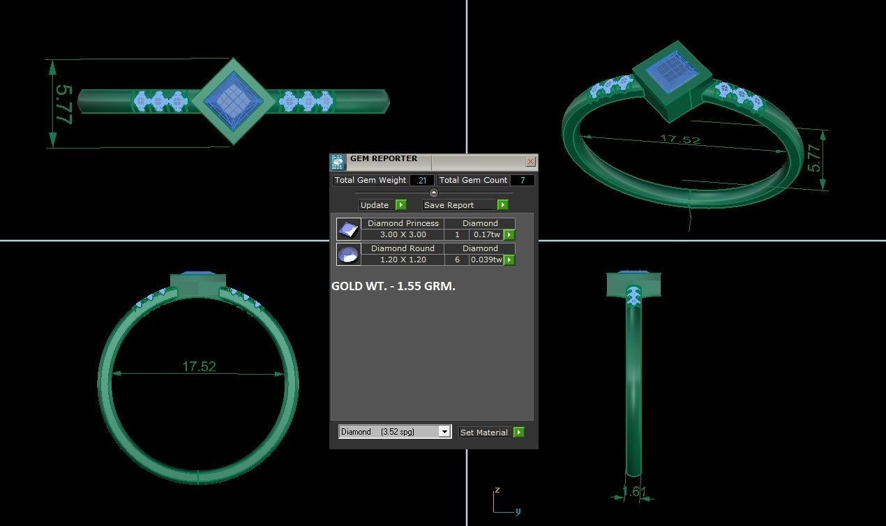 Minimalist Thin Light wt women ring 3dm stl 1- render detail 3D print model_1