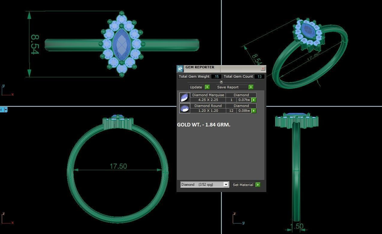 Minimalist Thin Light wt women ring 3dm stl 1- render detail 3D print model_1