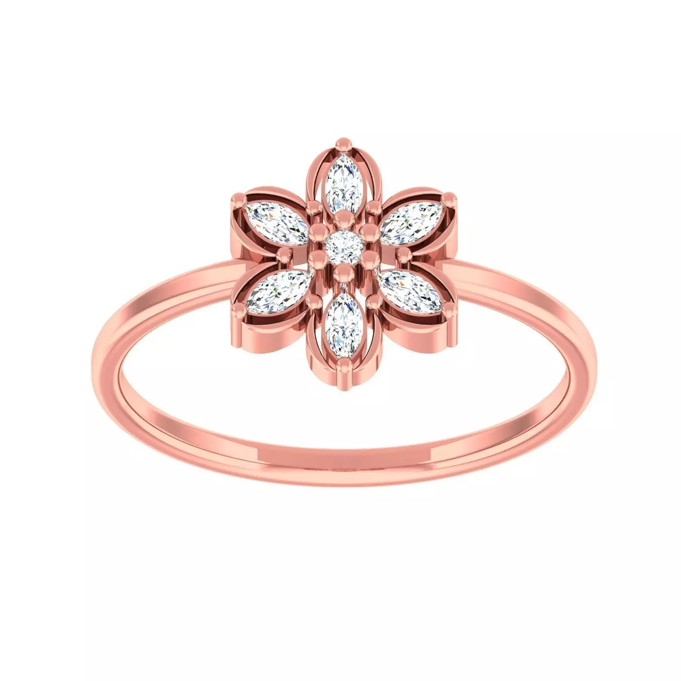 Minimalist Flower Thin Light wt women ring 3dm stl 1- render 3D print model_0