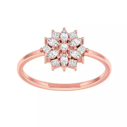 Minimalist Flower Thin Light wt women ring 3dm stl 1- render 3D print model
