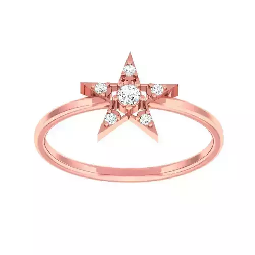 Minimalist Star Thin Light wt women ring 3dm stl 1- render  3D print model