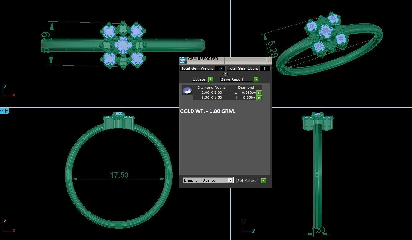 Minimalist Thin Light wt women ring 3dm stl 1- render detail 3D print model_1