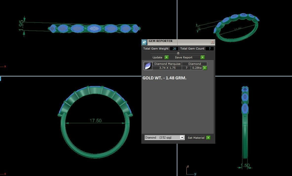 Minimalist Thin Light wt women ring 3dm stl 1- render detail 3D print model_1