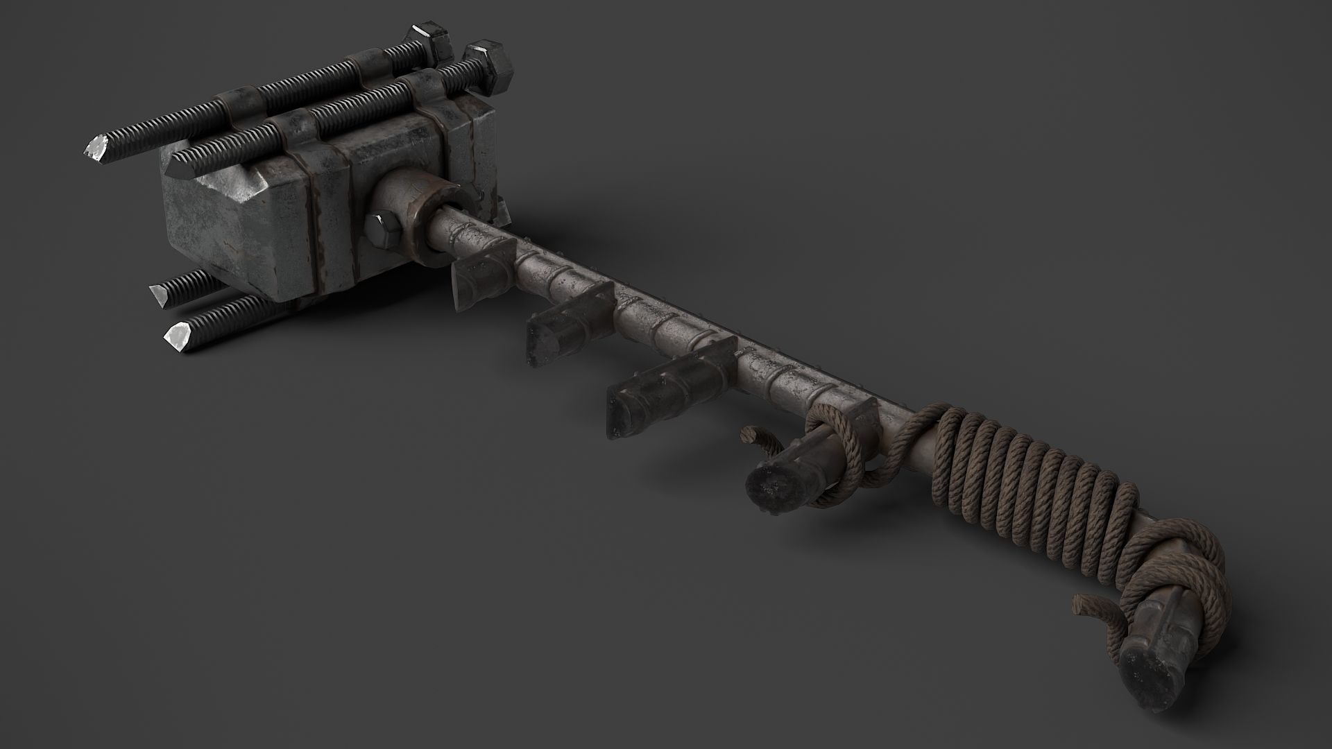 Modifiable Strike Weapon 10 Low-poly 3D model_5