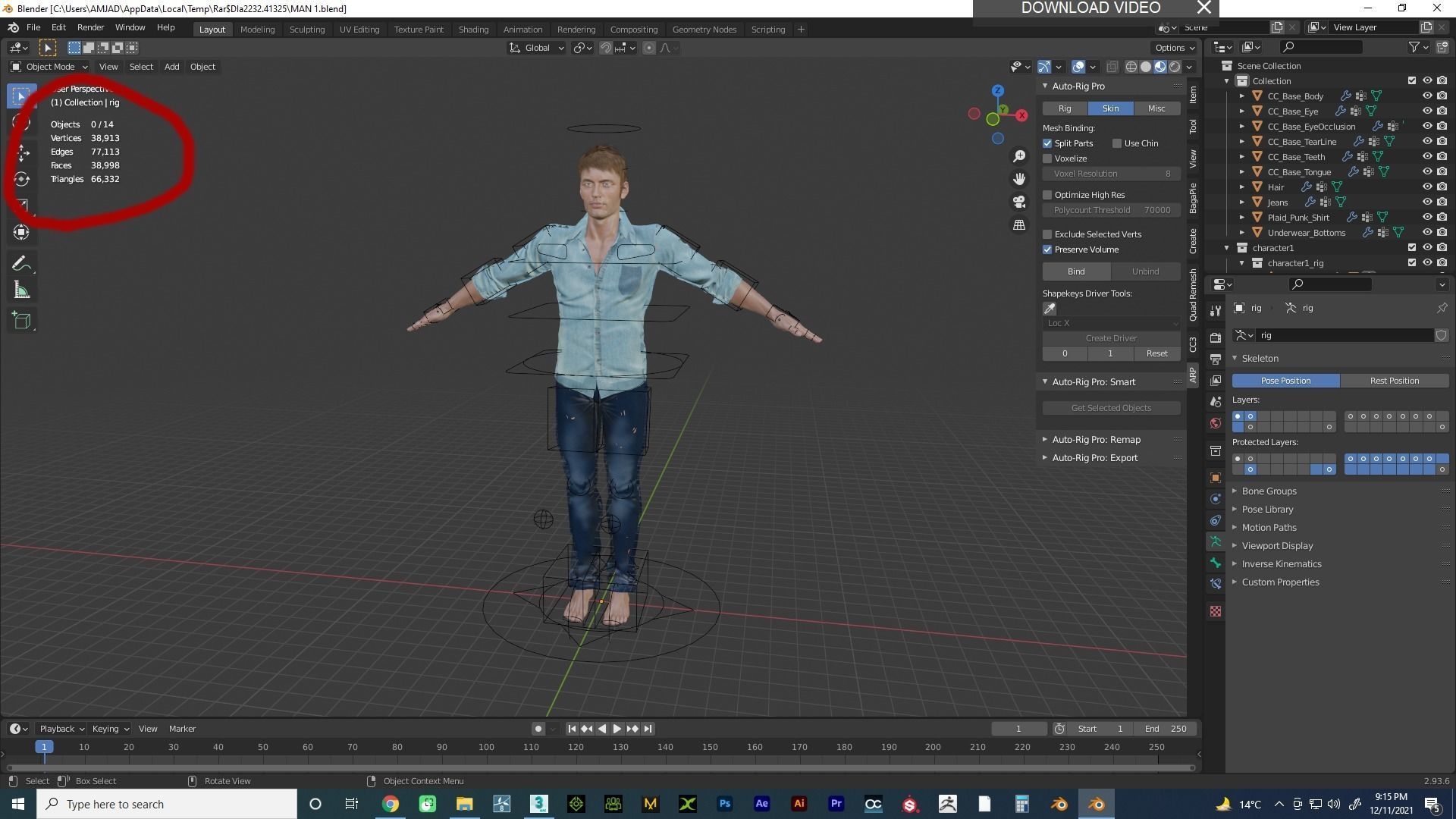 very realistic human character model full textuared  real skin Low-poly 3D model_1