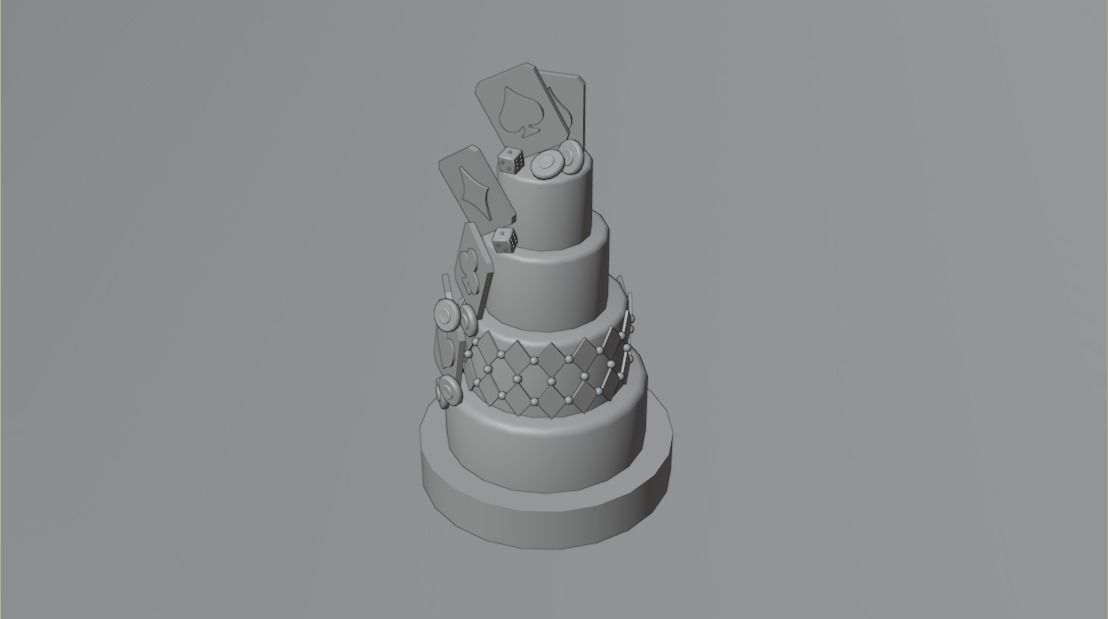 Playing card style birthday cakes 3D model_10