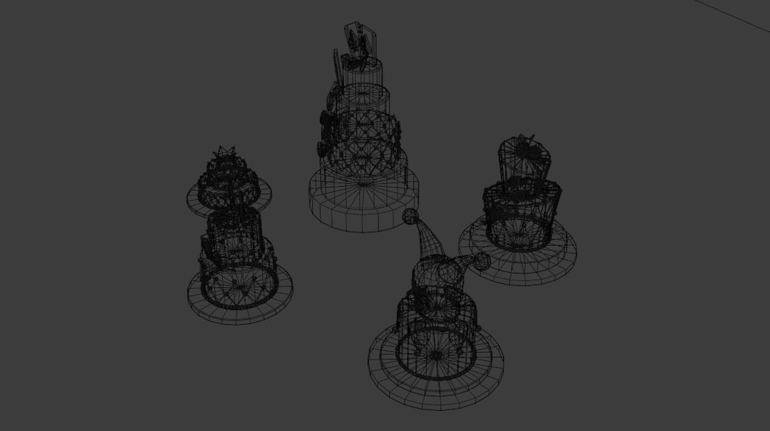 Playing card style birthday cakes 3D model_30