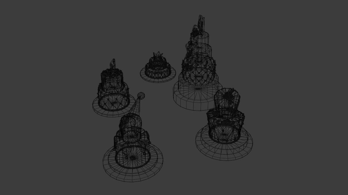 Playing card style birthday cakes 3D model_32