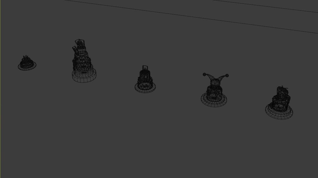 Playing card style birthday cakes 3D model_4