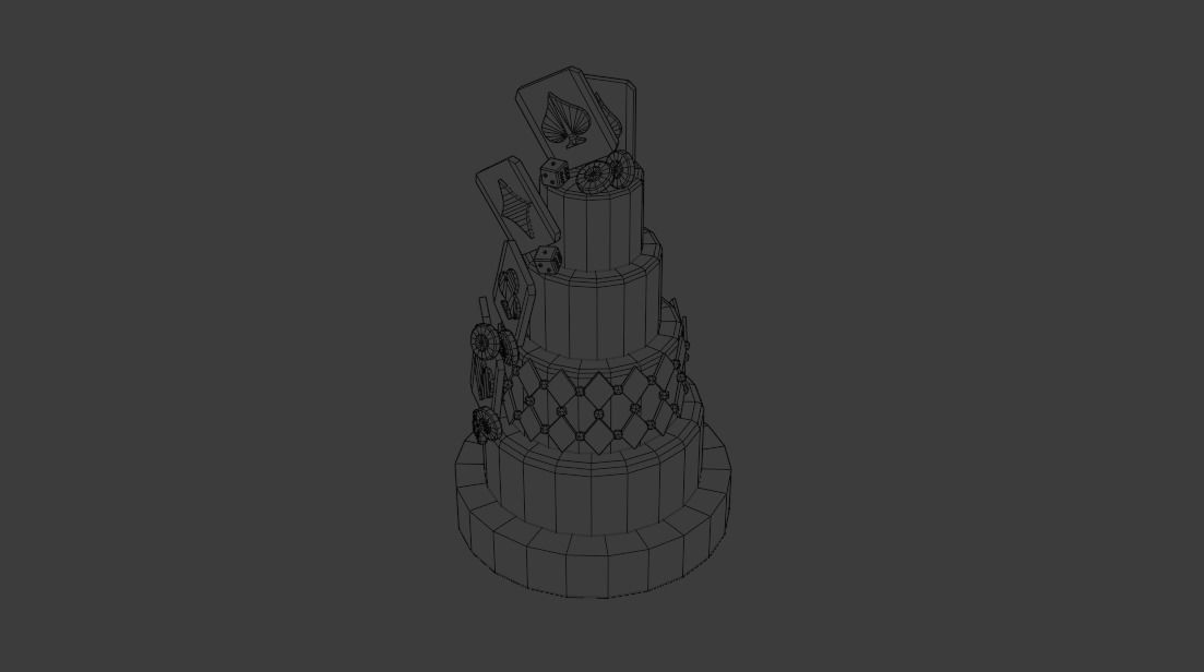 Playing card style birthday cakes 3D model_12