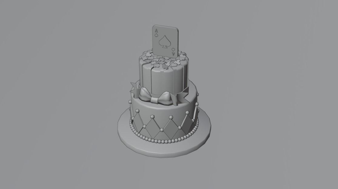Playing card style birthday cakes 3D model_14