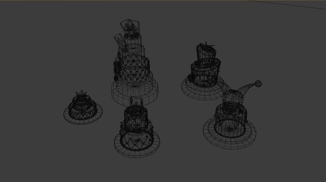 Playing card style birthday cakes 3D model_26