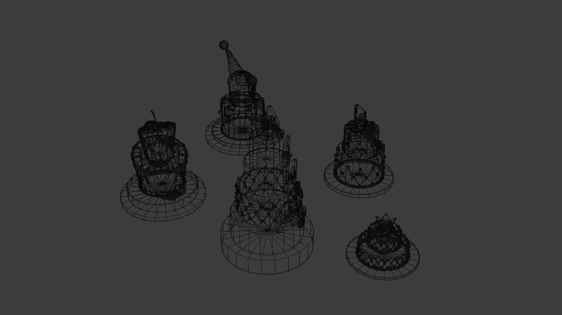 Playing card style birthday cakes 3D model_42