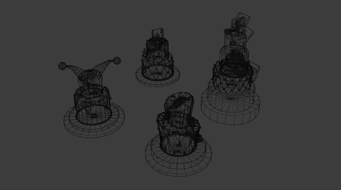 Playing card style birthday cakes 3D model_36