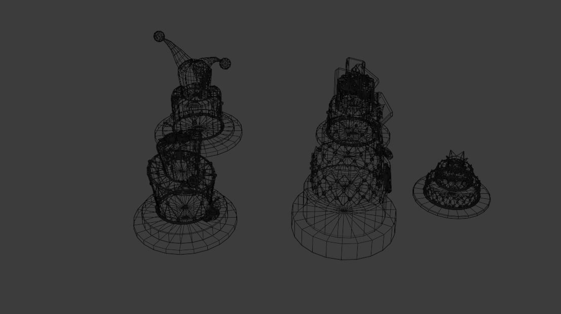 Playing card style birthday cakes 3D model_38