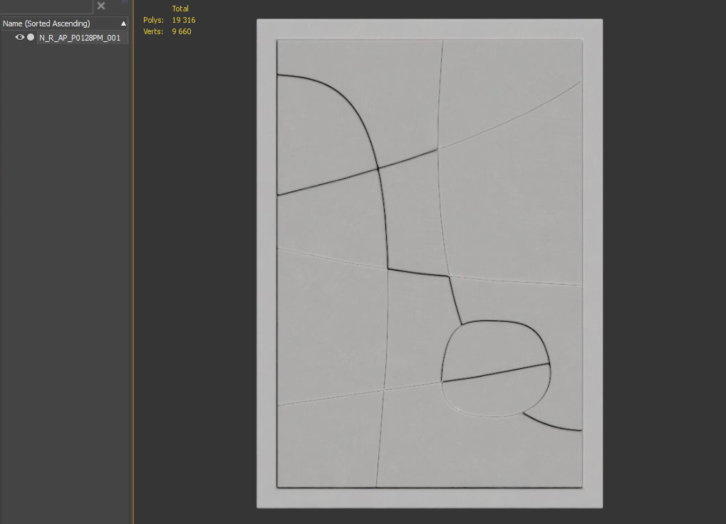 Abstract relief artwork 3D model_11