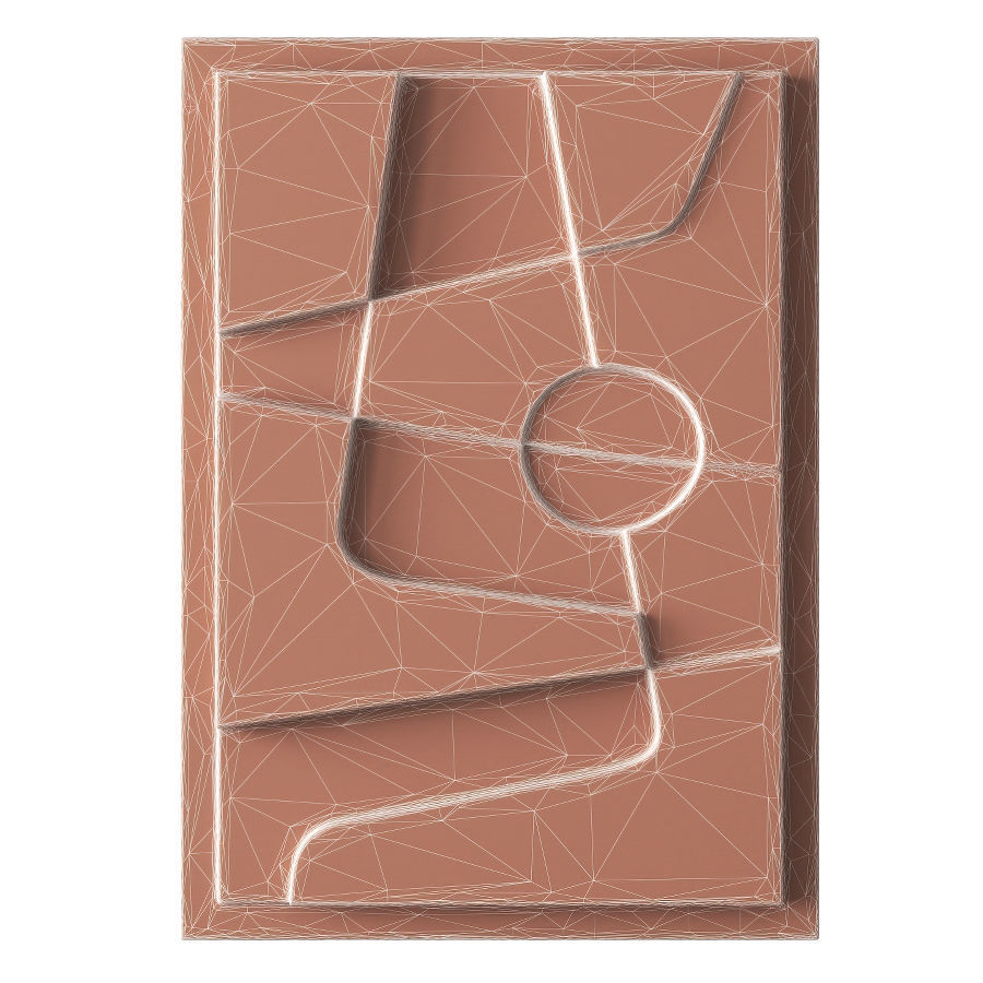 Abstract relief artwork 3D model_7