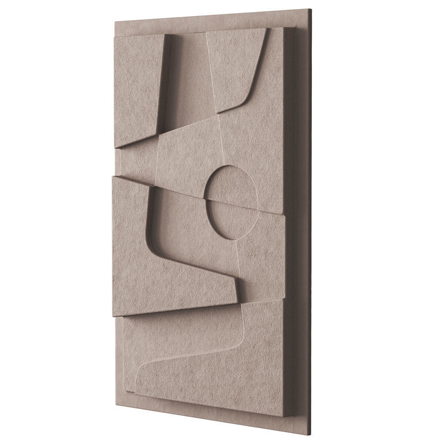 Abstract relief artwork 3D model_2