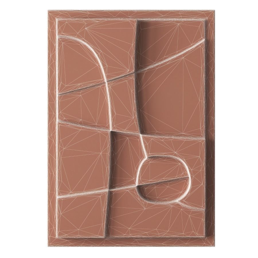 Abstract relief artwork 3D model_6