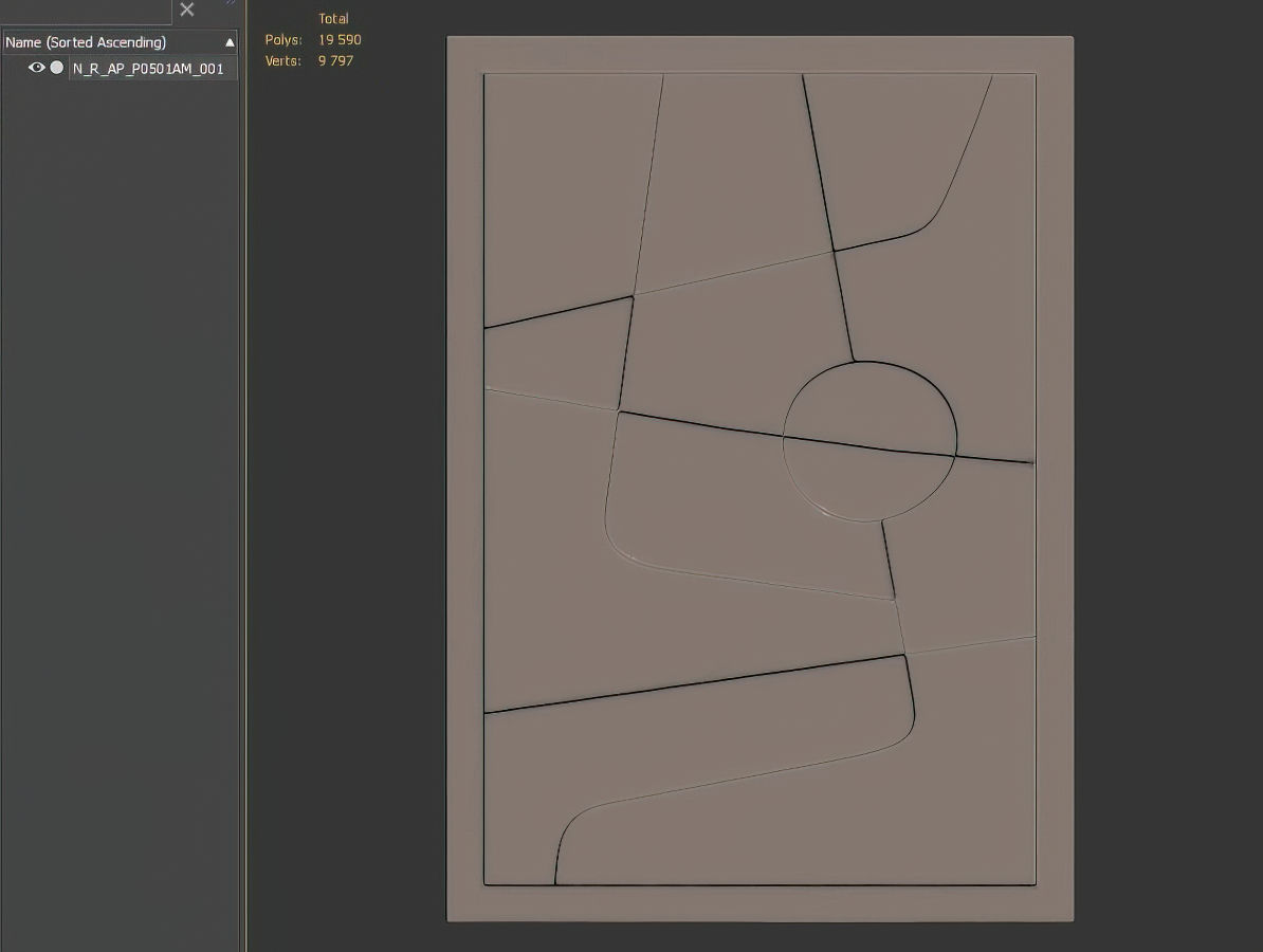 Abstract relief artwork 3D model_10