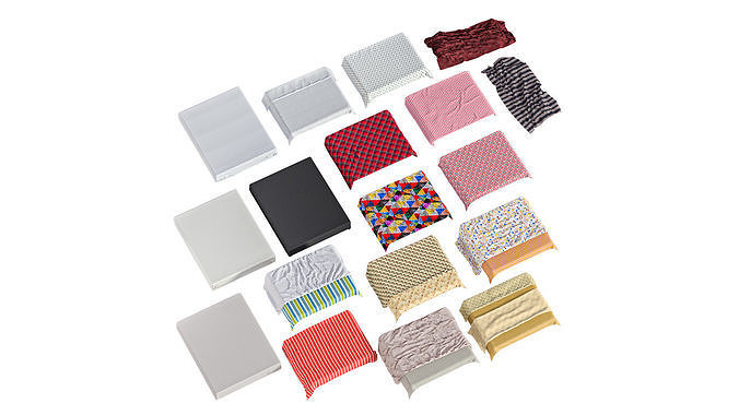 L3DV16G02 - blankets mattresses set 3D model