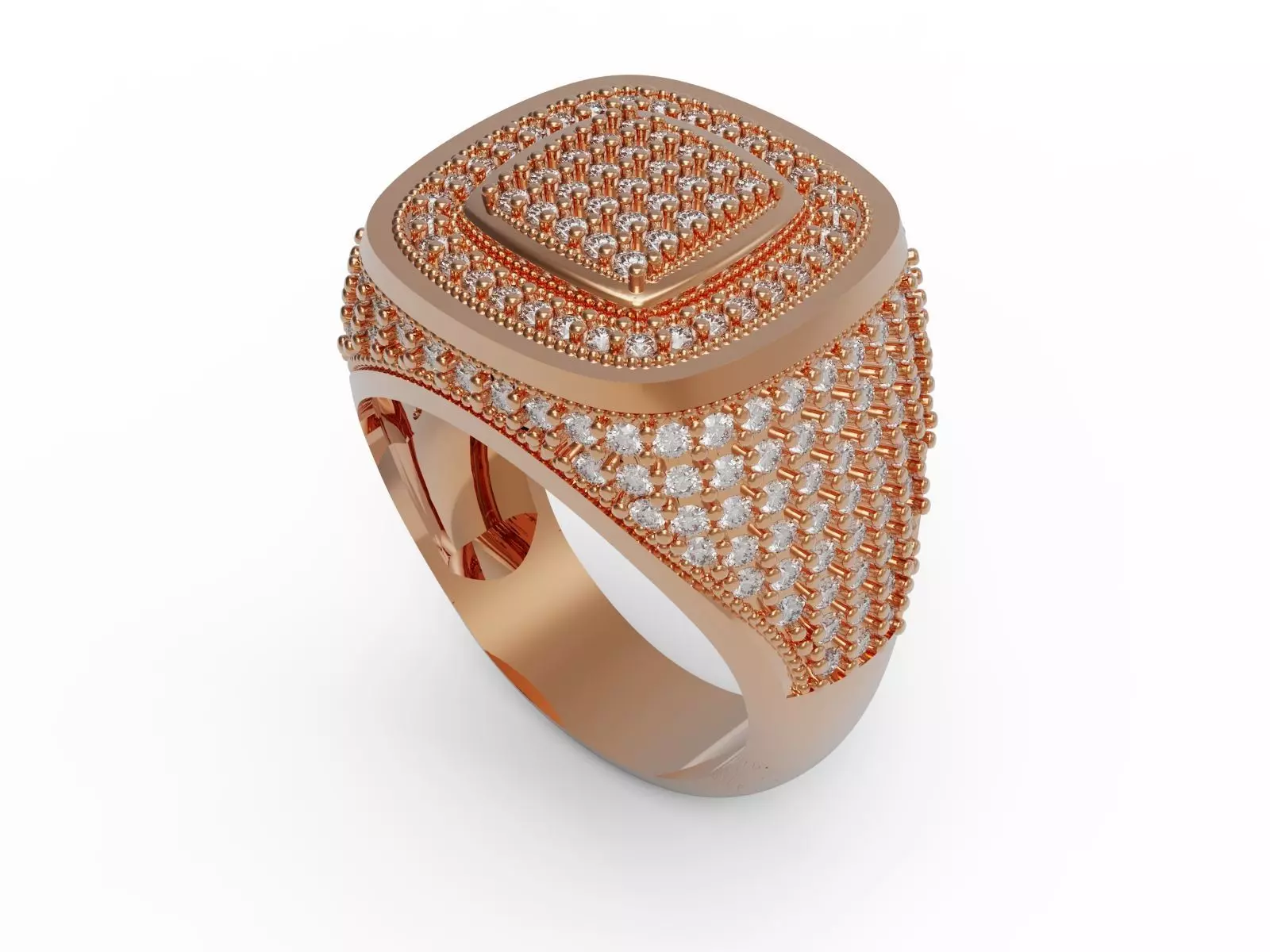 Ring with diamonds 3D print model