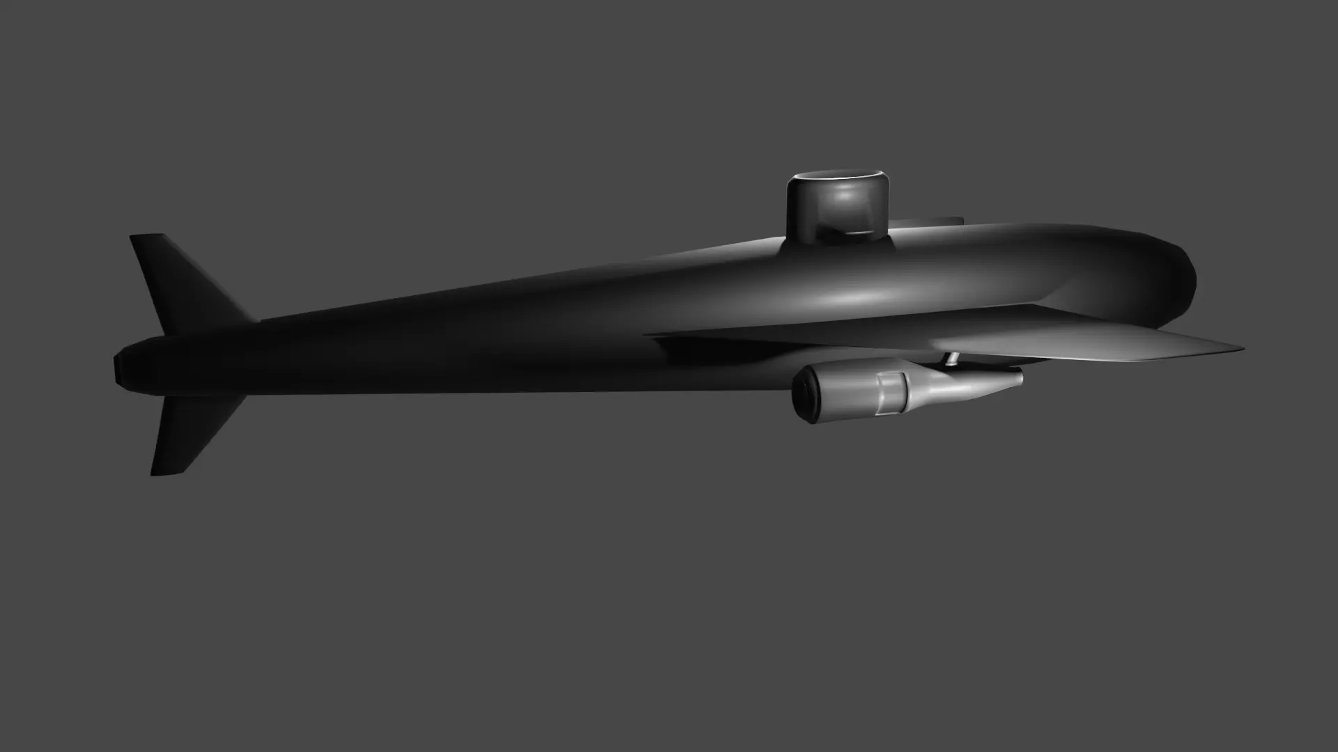 Basic Submarine Low-poly 3D model Low-poly 3D model_0