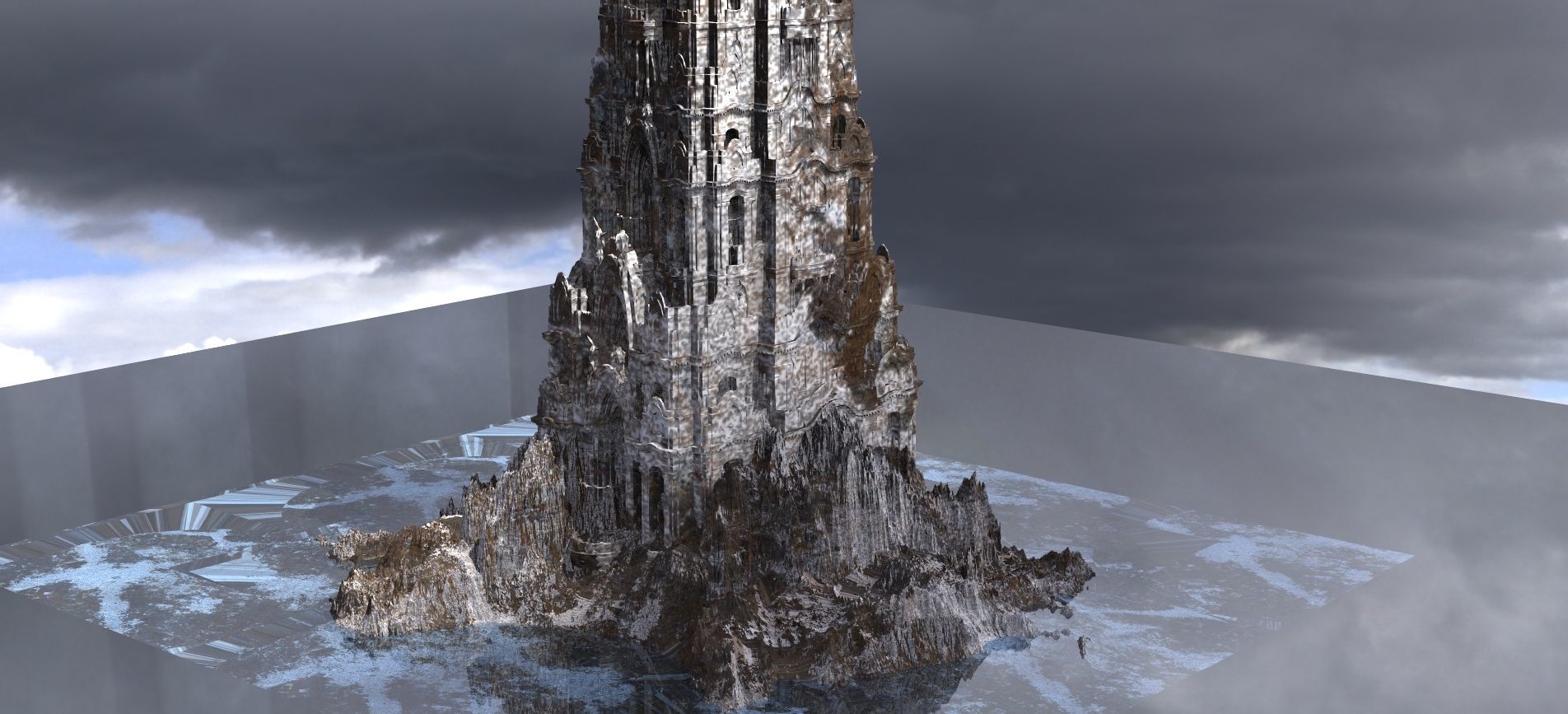 Frozen Christmas Tower  3D model_1