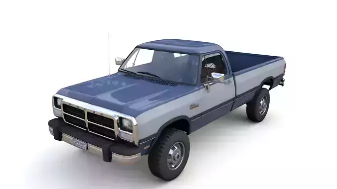 DODGE POWER RAM 250 1993 Single Cab 3D model