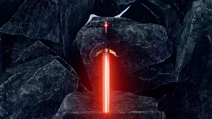 Sword with orange light