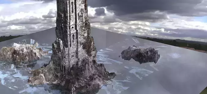 Frozen Christmas Tower Mountain formations 3D model