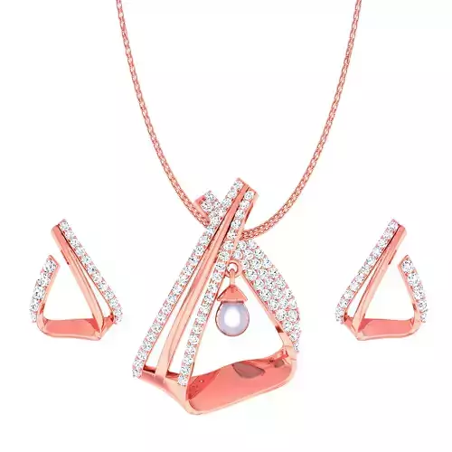 High Jewelry Pendant Earrings set 3dm stl 1-render detail