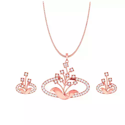 High Jewelry Pendant Earrings set 3dm stl 1-render detail
