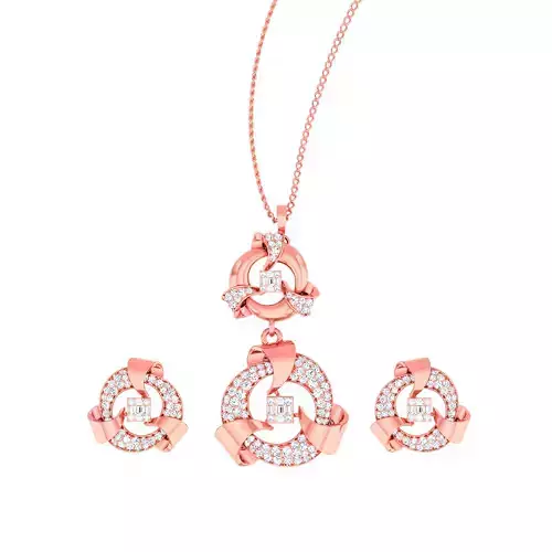 High Jewelry Pendant Earrings set 3dm stl 1-render detail