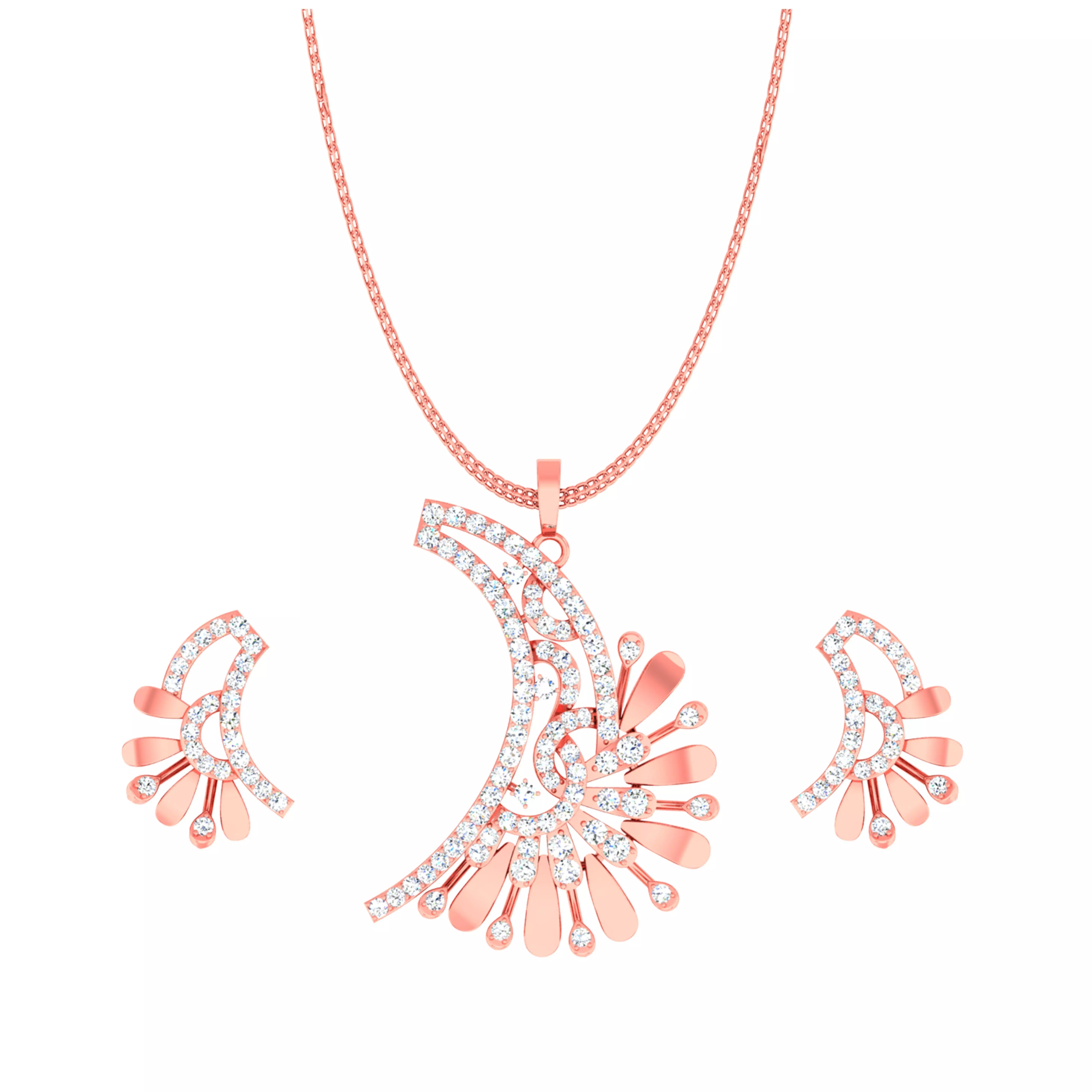 High Jewelry Flower Pendant Earrings set 3dm stl 1-render 3D print model_0