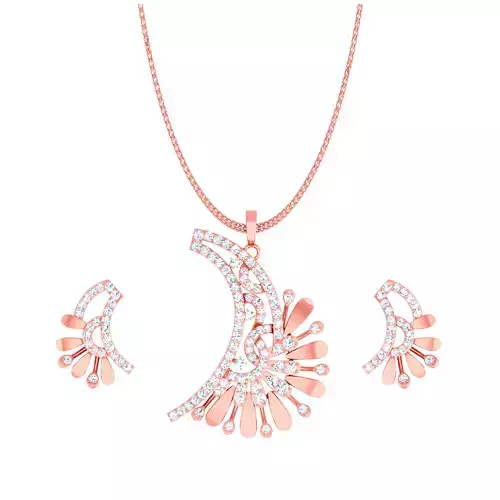 High Jewelry Flower Pendant Earrings set 3dm stl 1-render  3D print model
