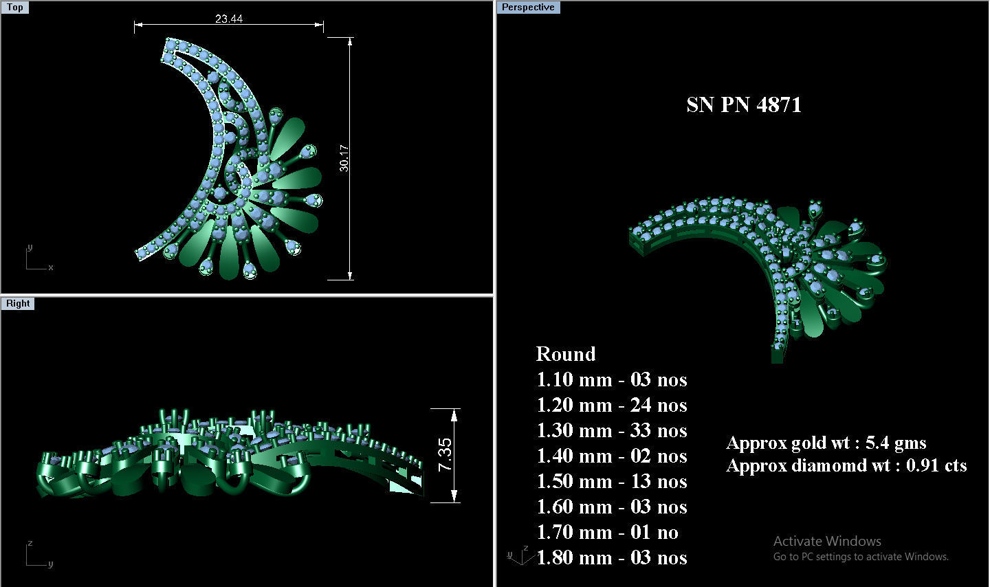 High Jewelry Flower Pendant Earrings set 3dm stl 1-render 3D print model_1