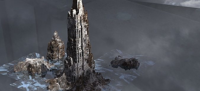 Winter Viking Sunken Towers Kit bash 3D model