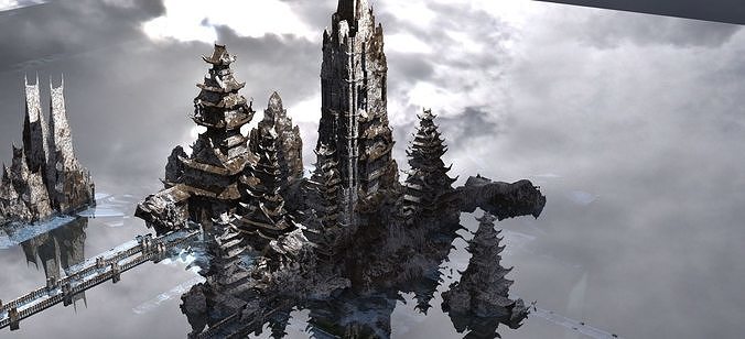 Ninja assassin Castle fortress Kit bash 1 3D model