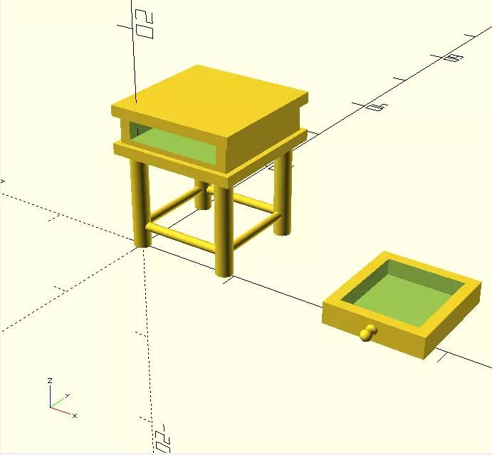 nightstand table with box Free 3D print model