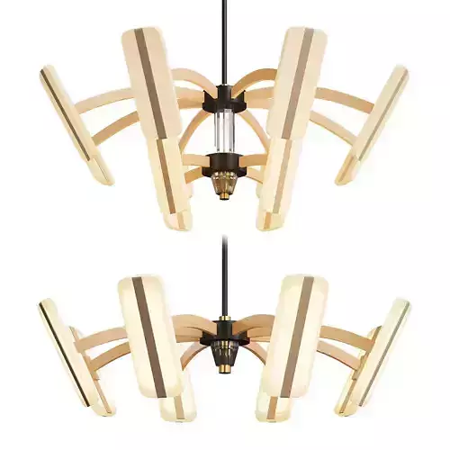 OLANNA chandelier made of wood and metal