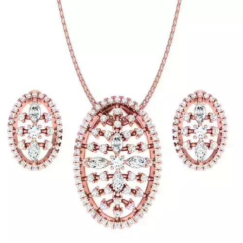 High Jewelry Pendant Earrings set 3dm stl 1-render detail 3D print model